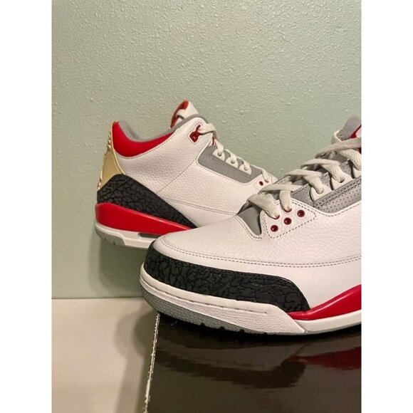 JORDAN 3 RETRO FIRE RED 2007 Mens Sneakers Sz 12 136064-161 White Black NEW main image 7